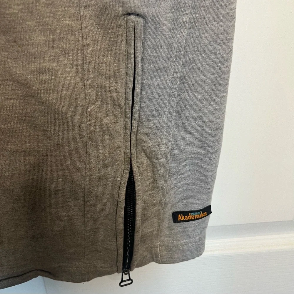Vintage Akademiks Sweat Pant Men Baggy Grey Black Wide Leg XXL Gymwear Y2K Zip
